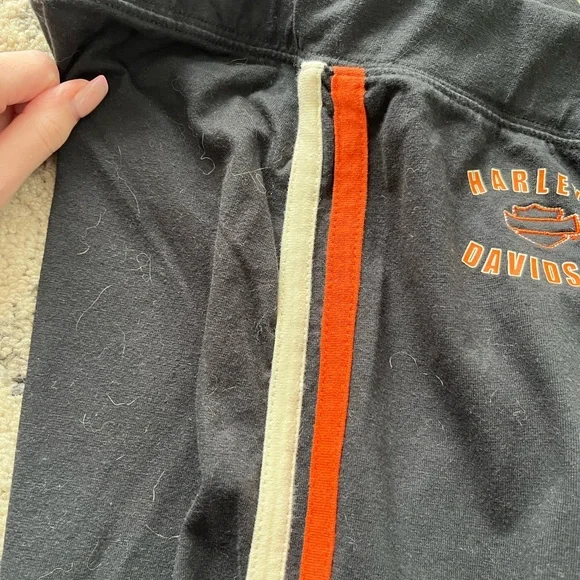 Y2K 2006 Harley Davidson Wide Leg Striped Sweatpants - Picture 2 of 6